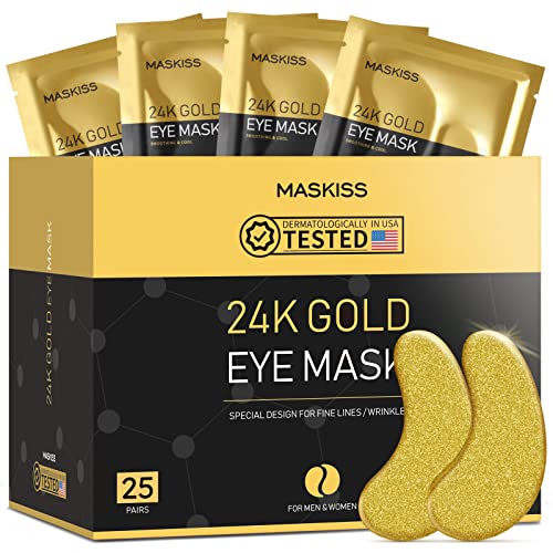 24k Gold Under Eye Patches 25 Pairs eye mask Collagen Skin Care Products Eye Patches for Puffy Eyes eye masks for dark circles and puffiness 0 belly baby and beyond