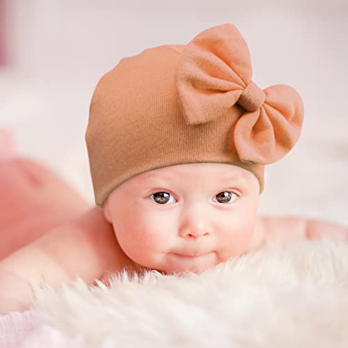 5 PCS Newborn Baby Hats and Mittens Infant Bow Hats Cotton Baby Beanie Caps Newborn Hats for Baby Girls 0 6 Months 0 4 belly baby and beyond