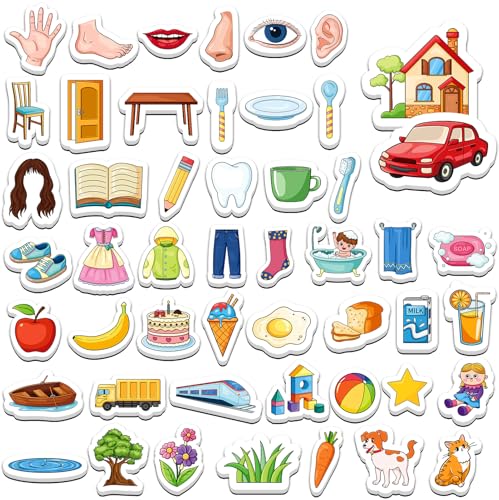 50 First Words Fridge Magnets for Kids Refrigerator Magnets for Toddlers Baby Learn to Read Spelling Reading Speech Therapy Educational Learning Magnetic Toys for Whiteboard Preschool 0 belly baby and beyond