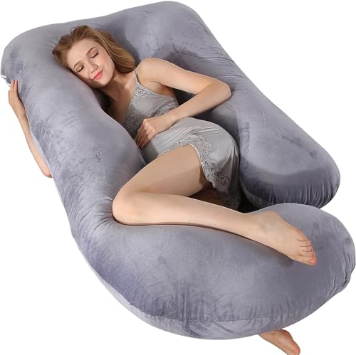 60 Inch Full Body Pregnancy Pillows for Sleeping Cooling Pregnancy PillowU Shaped Pregnancy Body PillowMaternity Pillows for Pregnant Women with Removable Washable Velvet CoverGrey 0 belly baby and beyond