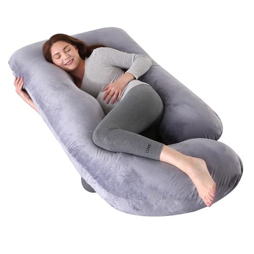 60 Inch Pregnancy Pillows for Sleeping Cooling Pregnancy PillowU Shaped Pregnancy Body PillowMaternity Pillows for Pregnant Women with Removable Washable Velvet CoverLight Grey 0 belly baby and beyond