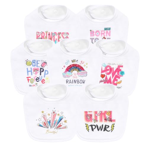 7 Pack Absorbent Soft Baby Bibs for Drooling Teething 0 belly baby and beyond