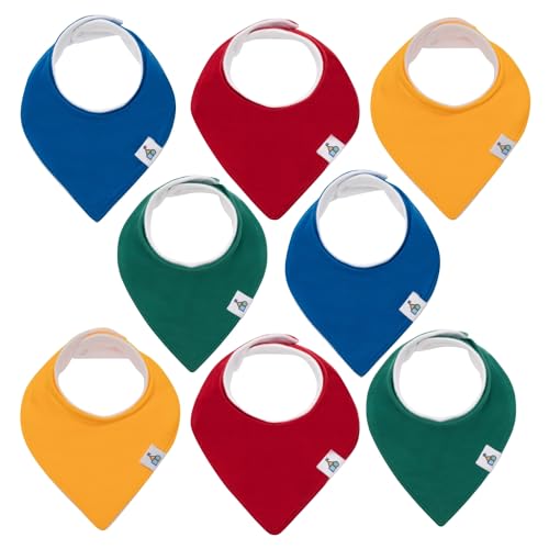 8 Pack Organic Cotton Bandana Bibs for Baby Girls and Boys Great for Newborns and Infants 0 belly baby and beyond