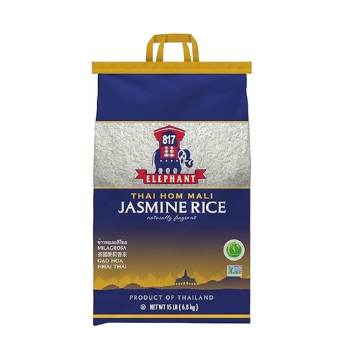 817 Elephant Jasmine Rice White Thai Hom Mali 15 Lb Bag 0 belly baby and beyond