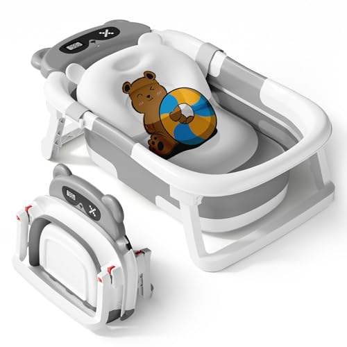 AVIDOR Baby BathtubCollapsible Bathtub for Newborn to ToddlerDurable Essential Infant Bath TubPortable Travel Baby Bathtub with Soft CushionNo Slip Hanging and Detachable BathtubGrey 0 belly baby and beyond