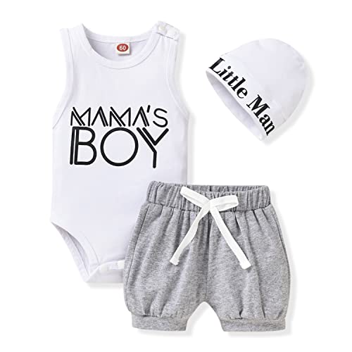 Aalizzwell Baby Boys Summer Clothes Sleeveless Bodysuit Shorts Outfit 0 belly baby and beyond