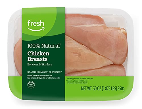 Amazon Fresh Brand Chicken Breast Fillets 100 Natural Boneless Skinless 1875 Lb 0 belly baby and beyond