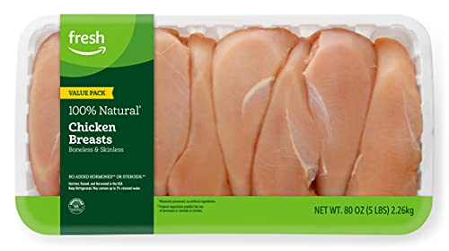 Amazon Fresh Brand Chicken Breast Fillets Value Pack 100 Natural Boneless Skinless 5 Lb 0 belly baby and beyond