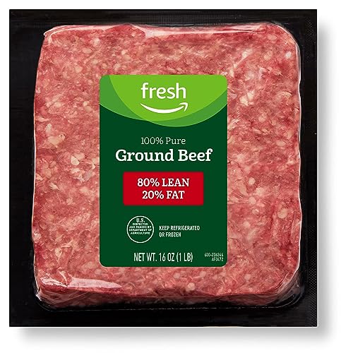 Amazon Fresh Brand Ground Beef 80 Lean20 Fat 1 lb 0 belly baby and beyond