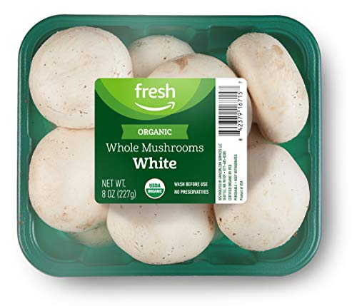 Amazon Fresh Brand Organic Whole White Mushrooms 8 Oz 0 belly baby and beyond