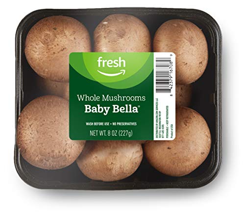 Amazon Fresh Brand Whole Baby Bella Mushrooms 8 Oz 0 belly baby and beyond
