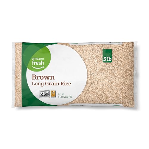 Amazon Fresh Brown Long Grain Rice 5 lb Previously Happy Belly Packaging May Vary 0 belly baby and beyond