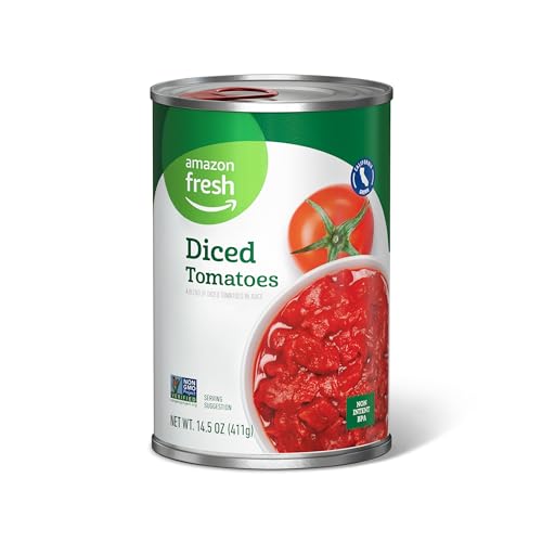 Amazon Fresh Diced Canned Tomatoes In Tomato Juice 145 Oz Previously Happy Belly Packaging May Vary 0 belly baby and beyond