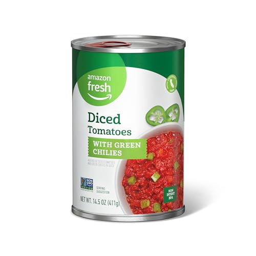Amazon Fresh Diced Canned Tomatoes With Green Chilies 145 Oz Previously Happy Belly Packaging May Vary 0 belly baby and beyond