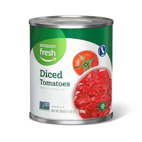 Amazon Fresh Diced Canned Tomatoes in Tomato Juice 28 Oz Previously Happy Belly Packaging May Vary 0 belly baby and beyond