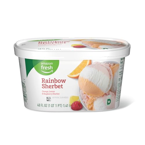 Amazon Fresh Rainbow Sherbert Ice Cream 48 Fl Oz Frozen 0 belly baby and beyond