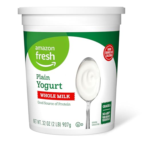 Amazon Fresh Whole Milk Plain Yogurt 32 Oz Previously Happy Belly Packaging May Vary 0 belly baby and beyond