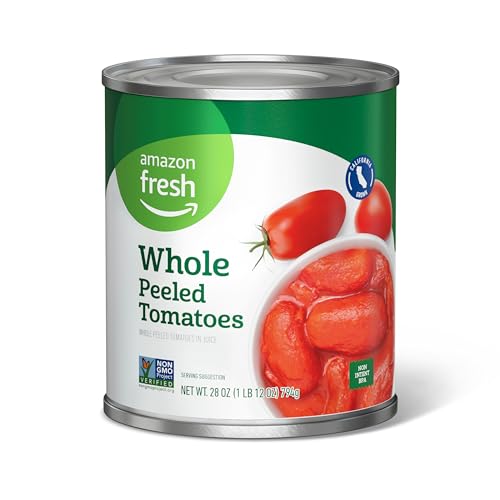 Amazon Fresh Whole Peeled Canned Tomatoes 28 Oz Previously Happy Belly Packaging May Vary 0 belly baby and beyond
