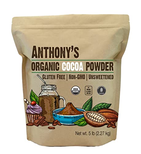 Anthonys Organic Raw Cocoa Powder 5 lb Batch Tested and Verified Gluten Free Non GMO 0 belly baby and beyond