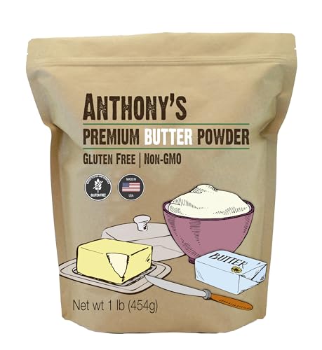 Anthonys Premium Butter Powder 1 lb Gluten Free Non GMO Made in USA Keto Friendly Hormone Free 0 belly baby and beyond
