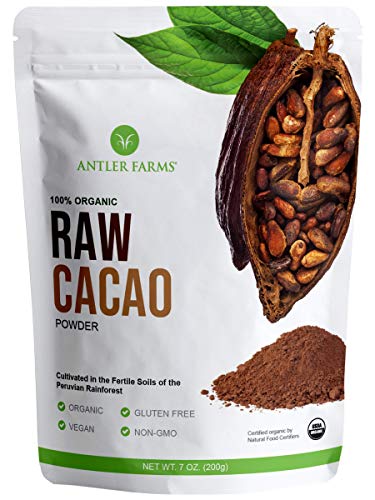 Antler Farms 100 Pure Organic Raw Cacao Powder 40 servings 200g Vegan Gluten Free Cultivated Naturally in Amazon Rainforest Certified USDA Organic 0 belly baby and beyond