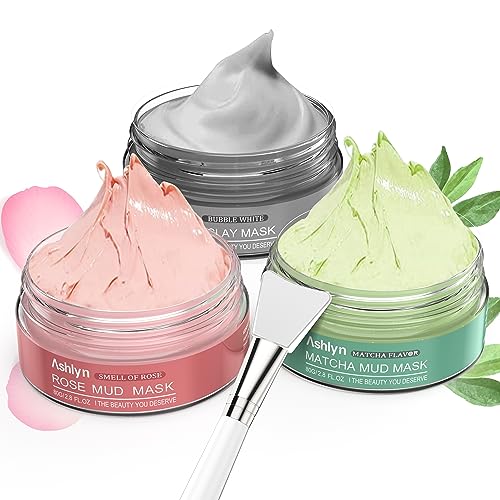 Ashlyn 3 PCS Clay Mask Set Green Tea Clay Facial Mask Rose Face Masks Skincare Dead Sea Bubble Deep Cleanse Mask Organic Facial Masks for Women Face Mask Skin Care Set Gifts for Girls Teens 0 belly baby and beyond