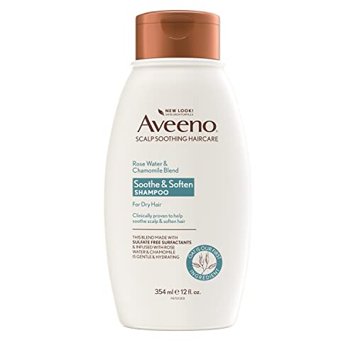 Aveeno Rose Water Chamomile Shampoo for Dry Hair Hydrating 12 fl oz 0 belly baby and beyond