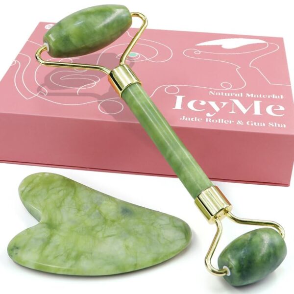 BAIMEI Jade Roller Gua Sha Face Roller Facial Beauty Roller Skin Care Tools Self Care Gift for Men Women Massager for Face Eyes Neck Relieve Fine Lines and Wrinkles Green 0 belly baby and beyond