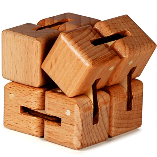 BUNMO Infinity Cube Fidget Toy Stimulating Engaging Fidget Toy Teen Boy Toys Fidgets for Adults Travel Toys Gifts for Teenage Boys 10 Year Old Boy Gift Ideas 1 Pack Beech Wood 0 belly baby and beyond