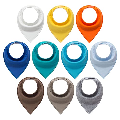 Baby Bibs Bandana Drool Bibs 10 Pack for Infant Boys Girls Unisex 100 Cotton Drooling Bibs Soft and Absorbent Blue and brown 0 belly baby and beyond