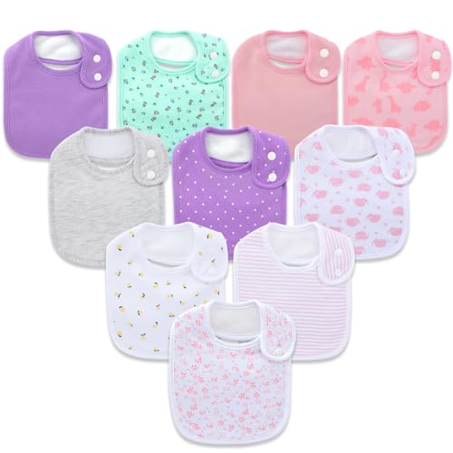 Baby Bibs Organic Cotton Super Soft and Absorbent With Adjustable Snap for Baby Boys and Girls 0 belly baby and beyond