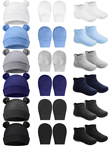 Baby Ears Newborn Hats Mittens and Socks Set for Boys Girls Beanie Hat 0 6 Month 0 belly baby and beyond