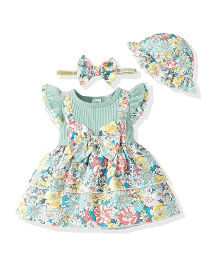Baby Girl Clothes Newborn Infant Dress Outfit 0 3 6 9 12 18 24 Months Skirt Set HeadbandHat 0 belly baby and beyond