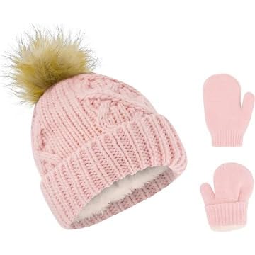 Baby Hats Newborn Toddler Winter Baby Hat and Mitten Set Boy and Girls Baby Winter Hat Fleece Lined 0 6 6 12 12 24 Months 0 belly baby and beyond