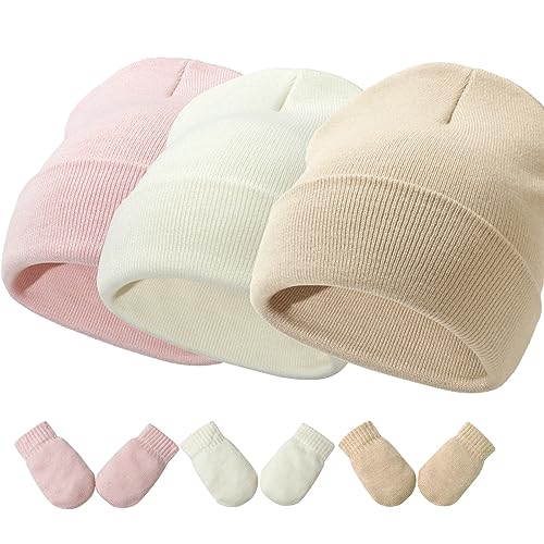 Baby Hats and Mittens Set Infant Toddler Beanie Caps Hospital Hat Set Newborn Gloves for Baby Boys Girls 0 belly baby and beyond