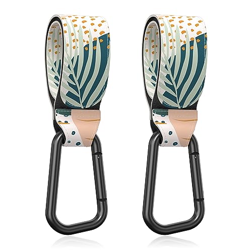 Baby Stroller Hooks for Hanging Bags Universal Stroller Clips Stroller Accessories Hook Mommy Hook for Stroller Diaper Bag Shopping Bag Purse Backpack Abstract Leaf 2 Pack 0 belly baby and beyond