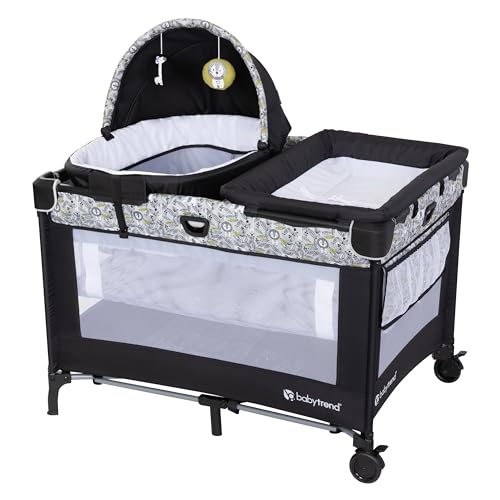Baby Trend Nursery Suite EZ Fold Playard with Lounger and Flip Over Changer Hidden Jungle Trio 0 belly baby and beyond