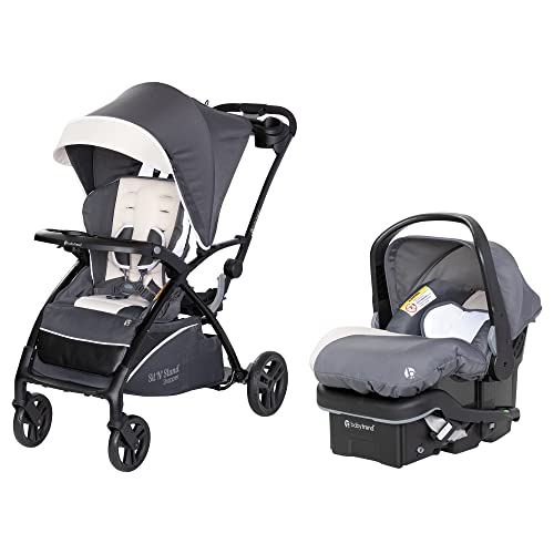Baby Trend Sit N Stand 5 in 1 Shopper Stroller wCanopy Storage Basket EZ Lift Plus Lightweight Infant Car Seat wCozy Cover Base Magnolia 0 belly baby and beyond
