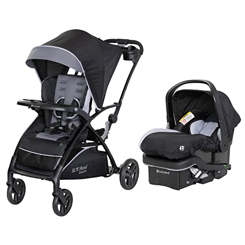 Baby Trend Sit N Stand 5 in 1 Shopper Stroller with Canopy and Storage Basket EZ Lift Plus Lightweight Infant Car Seat for Babies Stormy 0 belly baby and beyond