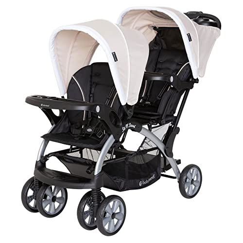 Baby Trend Sit N Stand Convertible Multi Use Easy Fold Travel Toddler and Baby Double Stroller with Safety Harness and Storage Basket Modern Khaki 0 belly baby and beyond