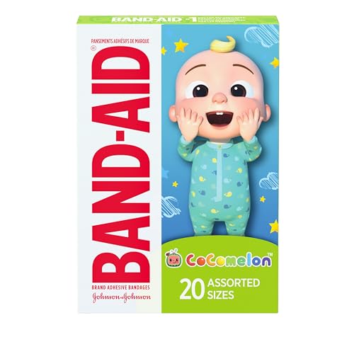 Band Aid Brand Adhesive First Aid Bandages for Kids Toddlers Featuring Moonbug CoComelon Characters Sterile Individually Wrapped Bandages for Minor Cuts Scrapes Assorted Sizes 20 Ct 0 belly baby and beyond