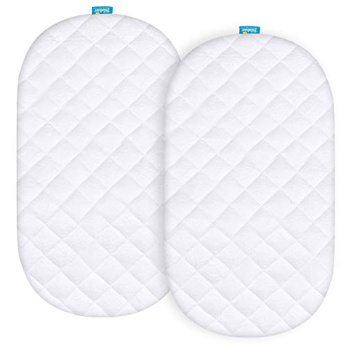 Bassinet Mattress Pad Cover Fit for Regalo Baby BassinetSmall Baby Trend Lil Snooze for Twins Bassinet Ultra Soft Bamboo Viscose Terry Surface 0 belly baby and beyond