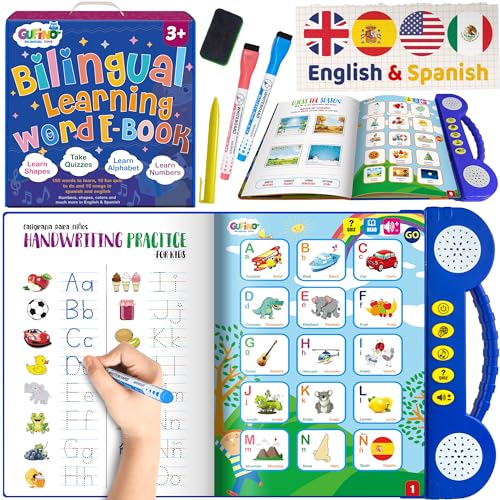 Bilingual Activity Books for Kids Ages 3 5 English Spanish Interactive Workbook Learning Toys ABCs Numbers Shapes Seasons and More Juguetes para Ninas y Ninos Preschool Learning Toys 0 belly baby and beyond