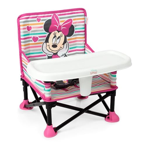 Bright Starts Disney Minnie Mouse Pop N Sit Portable Booster IndoorOutdoor Use Floor Seat with Feeding Tray 6 Mos 3 Yrs 0 belly baby and beyond