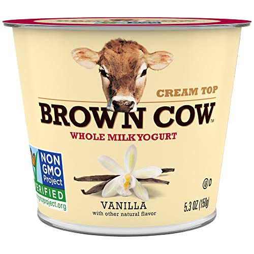 Brown Cow Cream Top Vanilla Whole Milk Yogurt 53 oz Cup Creamy Delicious Yogurt 0 belly baby and beyond