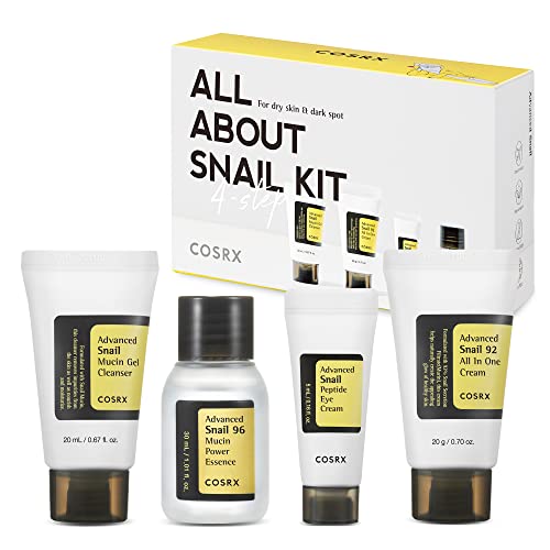 COSRX Snail Mucin Travel Essentials Kit Mini Size Set Advanced Snail Mucin Serum Gel Face Wash Peptide Eye Cream Face Moisturizer Repairing Rejuvenating Gift Set Korean Skin Care 0 belly baby and beyond