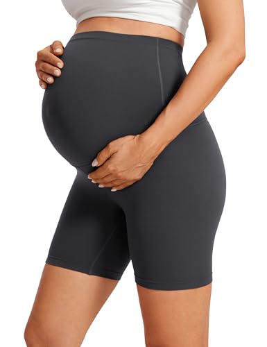 CRZ YOGA Womens Butterluxe Maternity Yoga Biker Shorts Over The Belly 4 6 Pregnancy Workout Running Athletic 0 belly baby and beyond