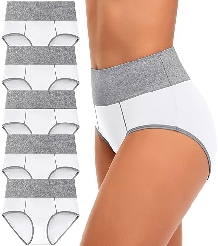 CULAYII High Waisted Underwear for Women Cotton No Muffin Top Full Coverage Briefs Soft Stretch Ladies Panties 5 Pack 0 belly baby and beyond
