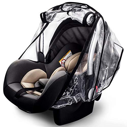 Car Seat Rain CoverFood Grade EVAUniversal Car Seat RainWaterproof Windproof ProtectionProtect from Dust SnowRain Cover Features Quick Access Zipper Door and Side Ventilation 0 belly baby and beyond