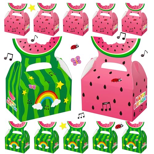 Cartoon Melon Birthday Party Supplies Goodie Bags 16 Pcs Candy Gift Boxes for Kids Boys Girls J Watermelon One In a Melon Party Decorations Favors 0 belly baby and beyond